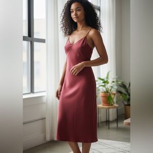 LEVIS RUST ORANGE MIDI SLIP DRESS‎ SIZE MEDIUM